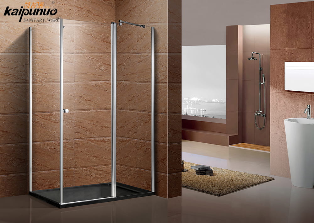 Uși de duș din sticlă securizată cu pivot de dimensiuni mari, din 3 piese